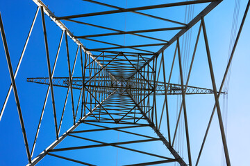 A Power Pylon in the Fields in Hohenlohe, Germany