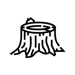 stump wood timber line icon vector illustration