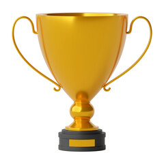 Golden trophy isolated 3d render