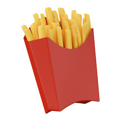 French fries isolated 3d render