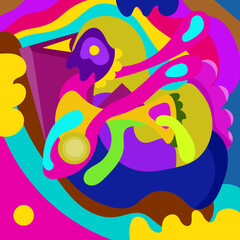 Colorful Abstract Doodle Cartoon Background