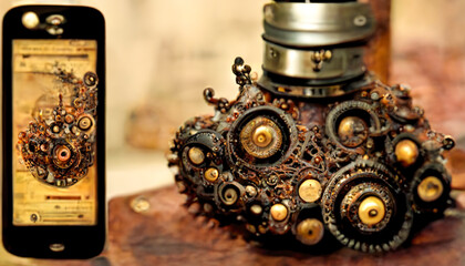 Mobile phone made from mechanical gears