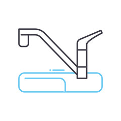 tap line icon, outline symbol, vector illustration, concept sign