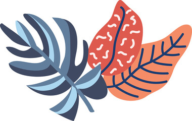 Cute Tropical Safari tree ,flower and leaves