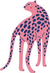 Cute Cheetah,leopard Safari animal and leaves