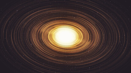 Magic Golden Spiral Black hole on Galaxy background with Milky Way spiral,Universe and starry concept design,vector