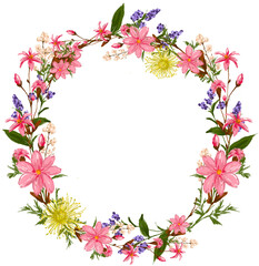 Modern Beautiful wreath. Elegant floral illustration