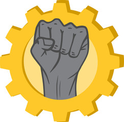 Labour/labor day and workers’ day industrial icon for May 1 and September 5.