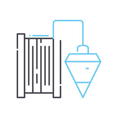 plumb bobs line icon, outline symbol, vector illustration, concept sign
