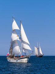 Segelschiffe auf der Ostsee während der Hanse Sail in Rostock