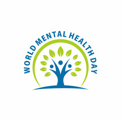 Obraz premium World Mental Health day is observed every year on October 10, A mental illness is a health problem that significantly affects how a person feels, thinks, behaves, and interacts with other people.