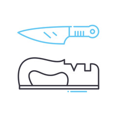 knife sharpener line icon, outline symbol, vector illustration, concept sign