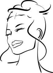 Line Art Woman  Minimalistic Black Lines Drawing. Female Figure  Abstract Drawing.