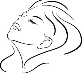 Line Art Woman  Minimalistic Black Lines Drawing. Female Figure  Abstract Drawing.