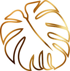 Gold abstract nature art  doodle illustration