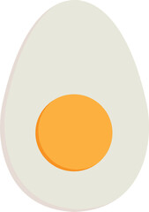 Boiled egg sliced vector isolated on white background.
