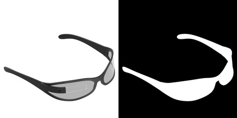 3D rendering illustration of smart glasses
