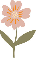 Retro 70s hippie Flower stickers, groovy elements. Cartoon vintage hippy style