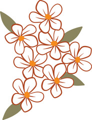 Retro 70s hippie Flower stickers, groovy elements. Cartoon vintage hippy style