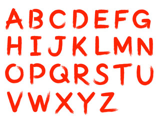 筆書きアルファベット：赤