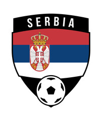 Obraz premium Serbia Shield Team Badge for Football Tournament