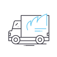 quick delivery line icon, outline symbol, vector illustration, concept sign