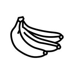 green banana line icon vector illustration © vectorwin