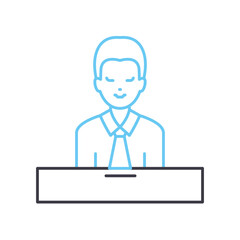 president line icon, outline symbol, vector illustration, concept sign