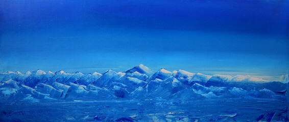 Art painting of the mountain range