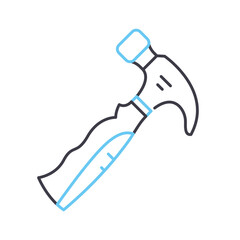 hammer line icon, outline symbol, vector illustration, concept sign