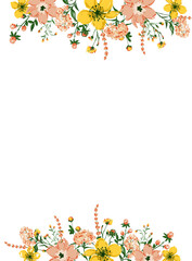 Floral Frame of blooming Flower