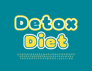 Vector healthy banner Detox Diet. Trendy Alphabet Letters, Numbers and Symbols set. Modern style Font