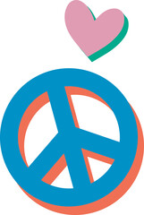 Obraz premium 70s Retro Groovy hippie Peace