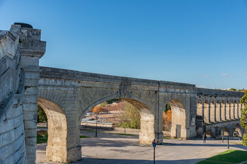 Fototapeta na wymiar ancient roman aqueduct in the city of montpellier France