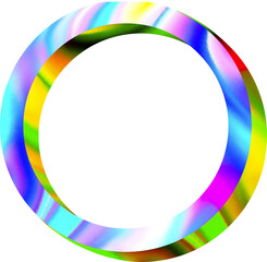 Circle 3d render  Glossy holographic geometric shapes