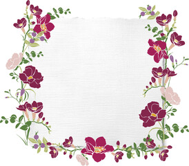Flower Greeting Card, floral frame