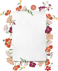 Flower Greeting Card, floral frame
