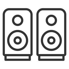 Speakers - icon, illustration on white background, outline style