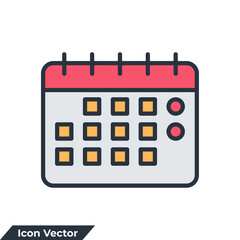 calendar icon logo vector illustration. calendar symbol template for graphic and web design collection