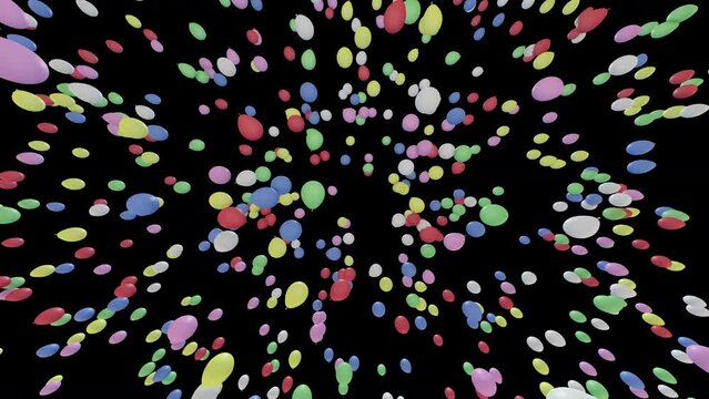 Color Balloons rising up to the sky.
