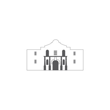 Minimalist Vector Illustration Of The Alamo