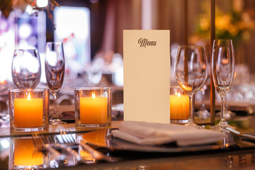 Menu Cardápio em branco Jantar Chique