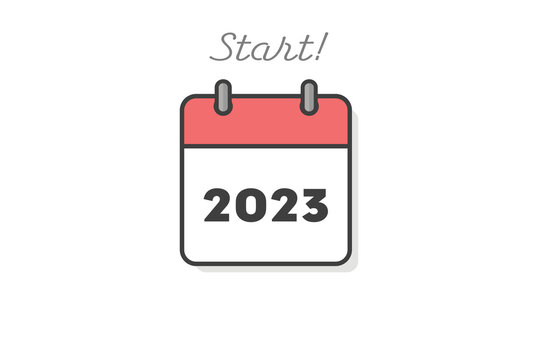 red calendar 2023 start new year