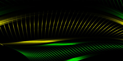 Abstract black green and yellow neon background