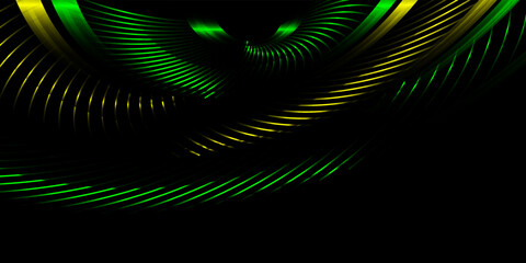 Abstract black green and yellow neon background