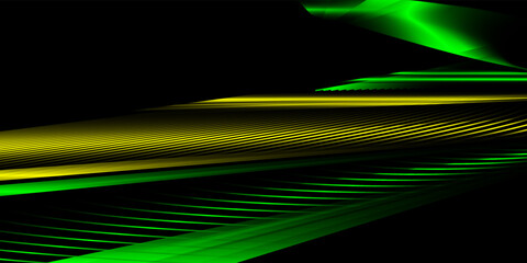 Abstract black green and yellow neon background