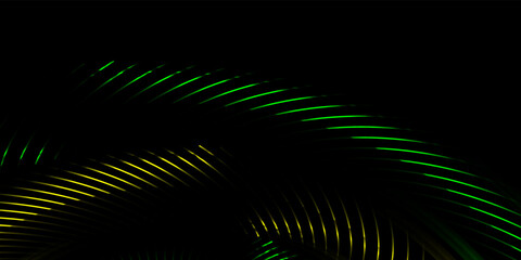 Abstract black green and yellow neon background