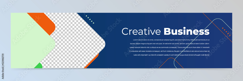 Wall mural modern abstract linkedin banner template
