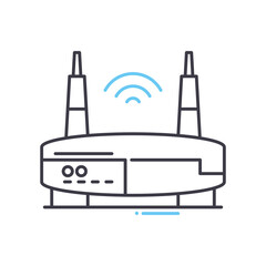wi fi router line icon, outline symbol, vector illustration, concept sign