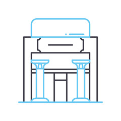 library building line icon, outline symbol, vector illustration, concept sign
